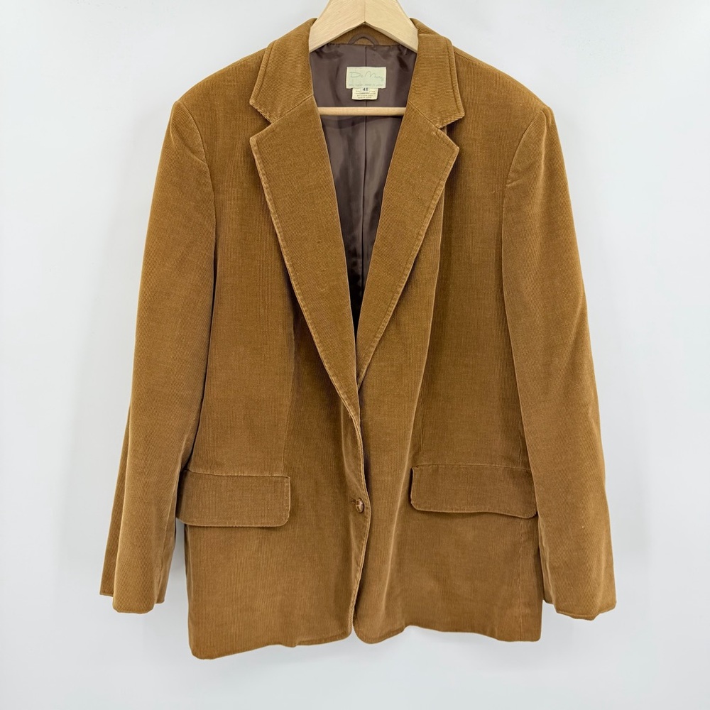 Vintage De Mura Men 42 Corduroy Blazer Jacket Camel Brown Cotton Made in‎ Japan